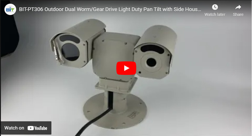 BIT-PT306 Outdoor Dual Worm/Gear Drive Light Duty Pan Tilt mit Side Housings